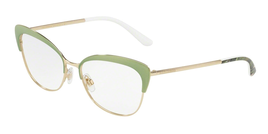 DOLCE & GABBANA DG1298 Cat Eye Eyeglasses  1316-GREEN/PALE GOLD 54-16-140 - Color Map gold