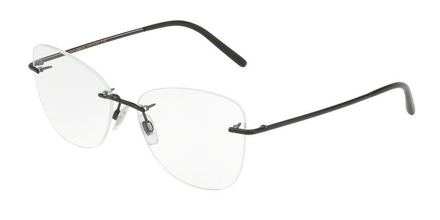 DOLCE & GABBANA DG1299 Irregular Eyeglasses  01-BLACK 54-15-140 - Color Map black