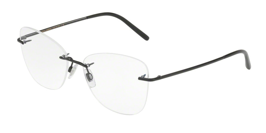 DOLCE & GABBANA DG1299 Irregular Eyeglasses  01-BLACK 54-15-140 - Color Map black
