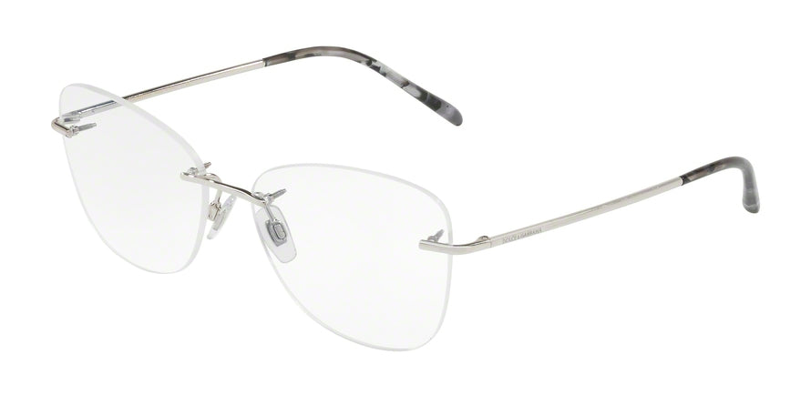 DOLCE & GABBANA DG1299 Irregular Eyeglasses  05-SILVER 56-15-140 - Color Map silver