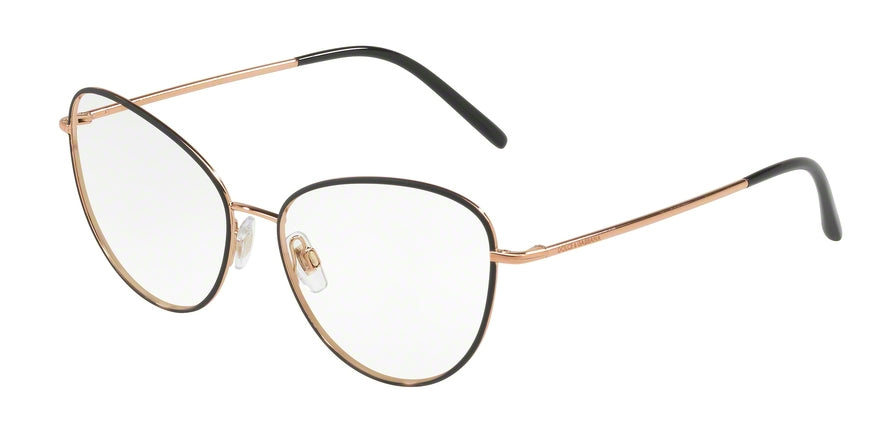 DOLCE & GABBANA DG1301 Cat Eye Eyeglasses  01-MATTE BLACK/PINK GOLD 55-15-140 - Color Map black