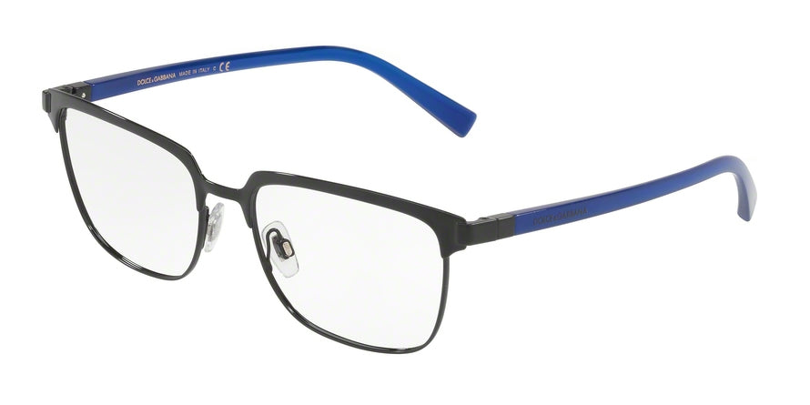 DOLCE & GABBANA DG1302 Rectangle Eyeglasses  01-BLACK 55-17-140 - Color Map black