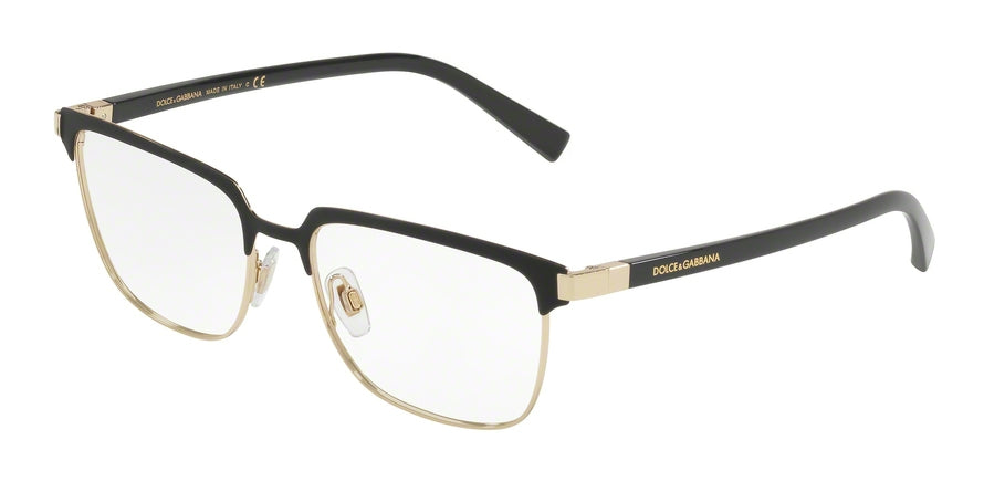 DOLCE & GABBANA DG1302 Rectangle Eyeglasses  1106-MATTE BLACK/PALE GOLD 53-17-140 - Color Map black