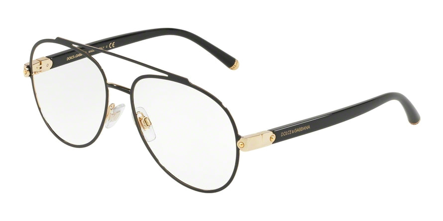 DOLCE & GABBANA DG1303 Pilot Eyeglasses  1287-GOLD/BLACK 55-16-140 - Color Map black