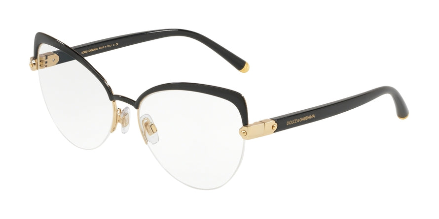 DOLCE & GABBANA DG1305 Cat Eye Eyeglasses  01-BLACK 55-16-140 - Color Map black