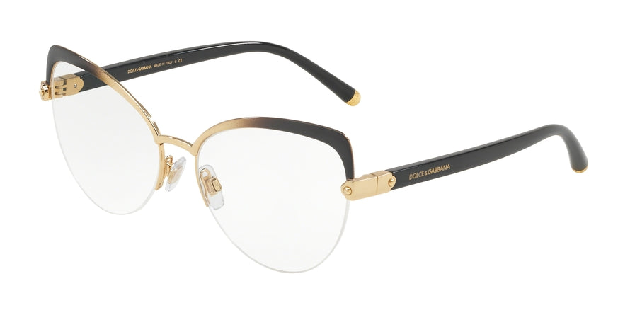 DOLCE & GABBANA DG1305 Cat Eye Eyeglasses  1322-GOLD GRADIENT GREY 55-16-140 - Color Map gold