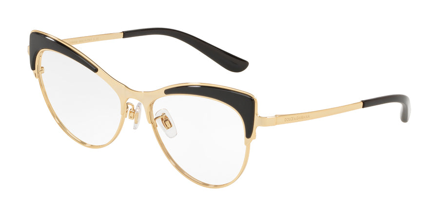 DOLCE & GABBANA DG1308 Cat Eye Eyeglasses  501-BLACK/GOLD 53-16-140 - Color Map black