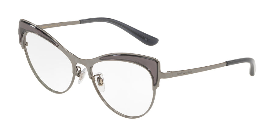 DOLCE & GABBANA DG1308 Cat Eye Eyeglasses  504-TRANSP GREY/GUNMETAL 55-16-140 - Color Map gunmetal