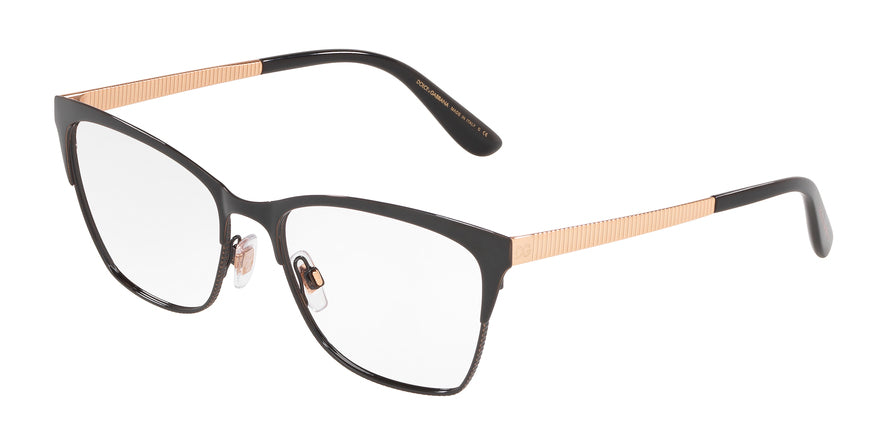 DOLCE & GABBANA DG1310 Rectangle Eyeglasses  01-BLACK 54-17-145 - Color Map black