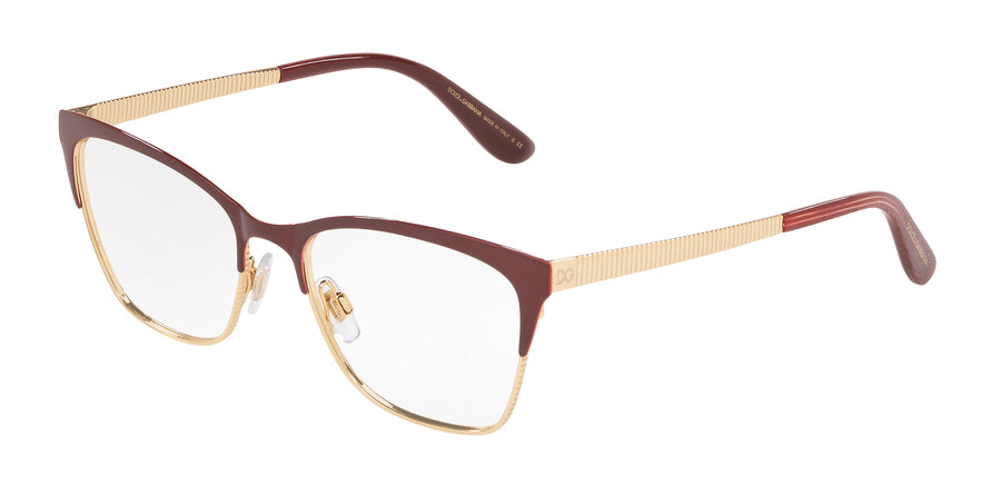DOLCE & GABBANA DG1310 Rectangle Eyeglasses  1333-BORDEAUX/GOLD 54-17-145 - Color Map bordeaux