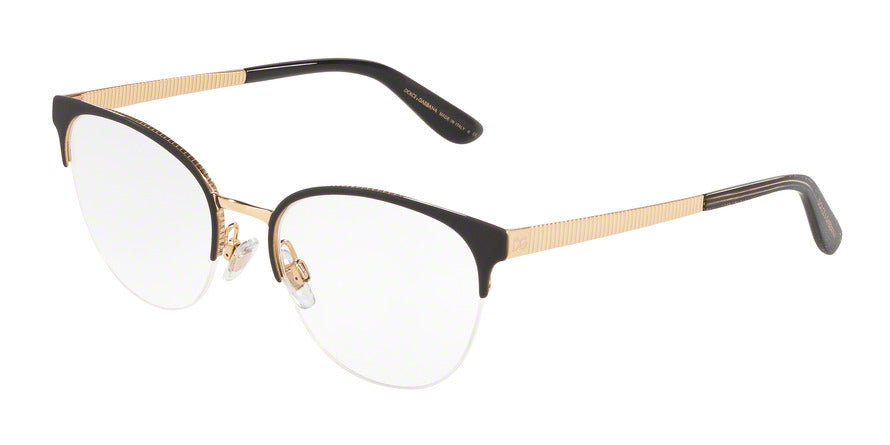 DOLCE & GABBANA DG1311 Phantos Eyeglasses  1311-MATTE BLACK/GOLD 54-18-145 - Color Map black