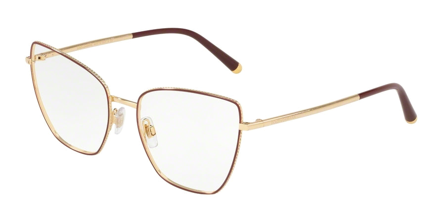 DOLCE & GABBANA DG1314 Butterfly Eyeglasses  1333-GOLD/BORDEAUX 56-17-140 - Color Map bordeaux