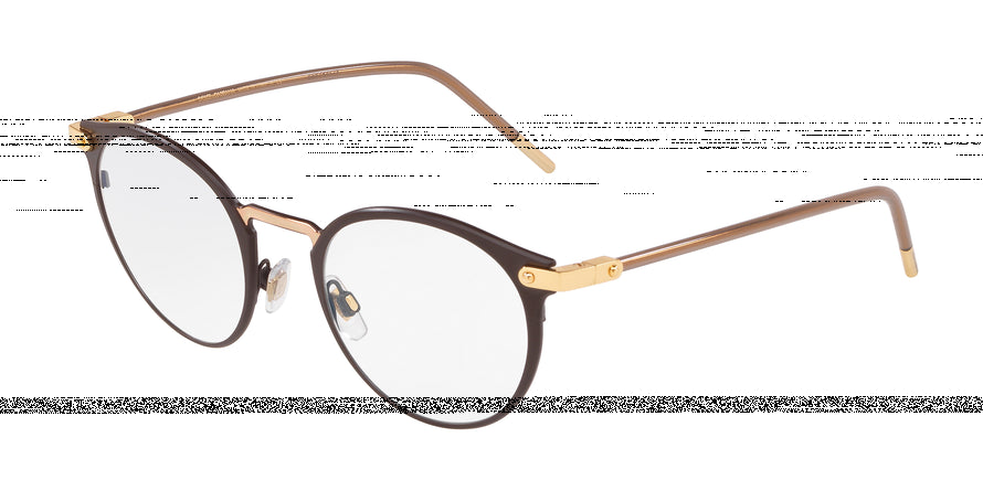 DOLCE & GABBANA DG1318 Phantos Eyeglasses  1315-MATTE BROWN/GOLD 50-21-145 - Color Map brown