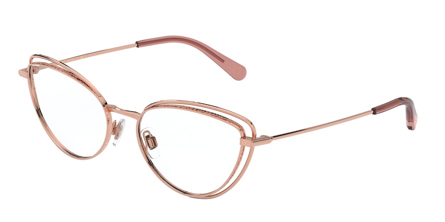 DOLCE & GABBANA DG1326 Cat Eye Eyeglasses  1298-PINK GOLD 55-17-140 - Color Map pink