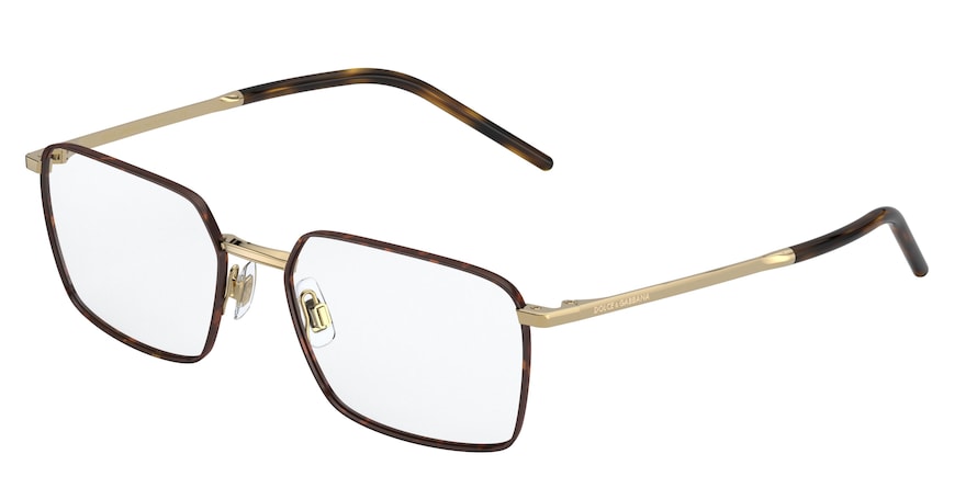 DOLCE & GABBANA DG1328 Rectangle Eyeglasses  1343-GOLD/HAVANA 56-18-145 - Color Map havana