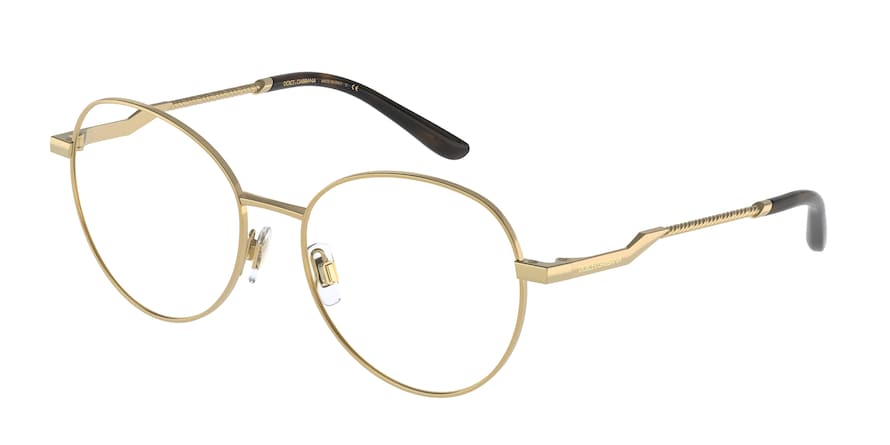 DOLCE & GABBANA DG1333 Round Eyeglasses  02-GOLD 54-17-140 - Color Map gold