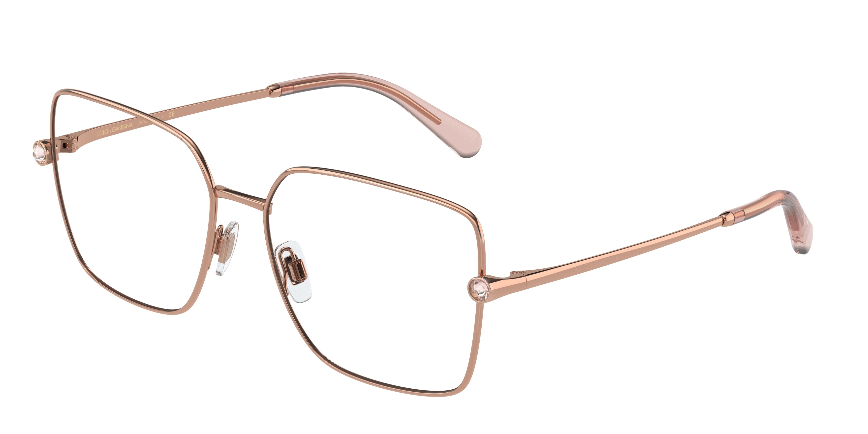 DOLCE & GABBANA DG1341B Square Eyeglasses  1298-Pink Gold 57-140-16 - Color Map Pink