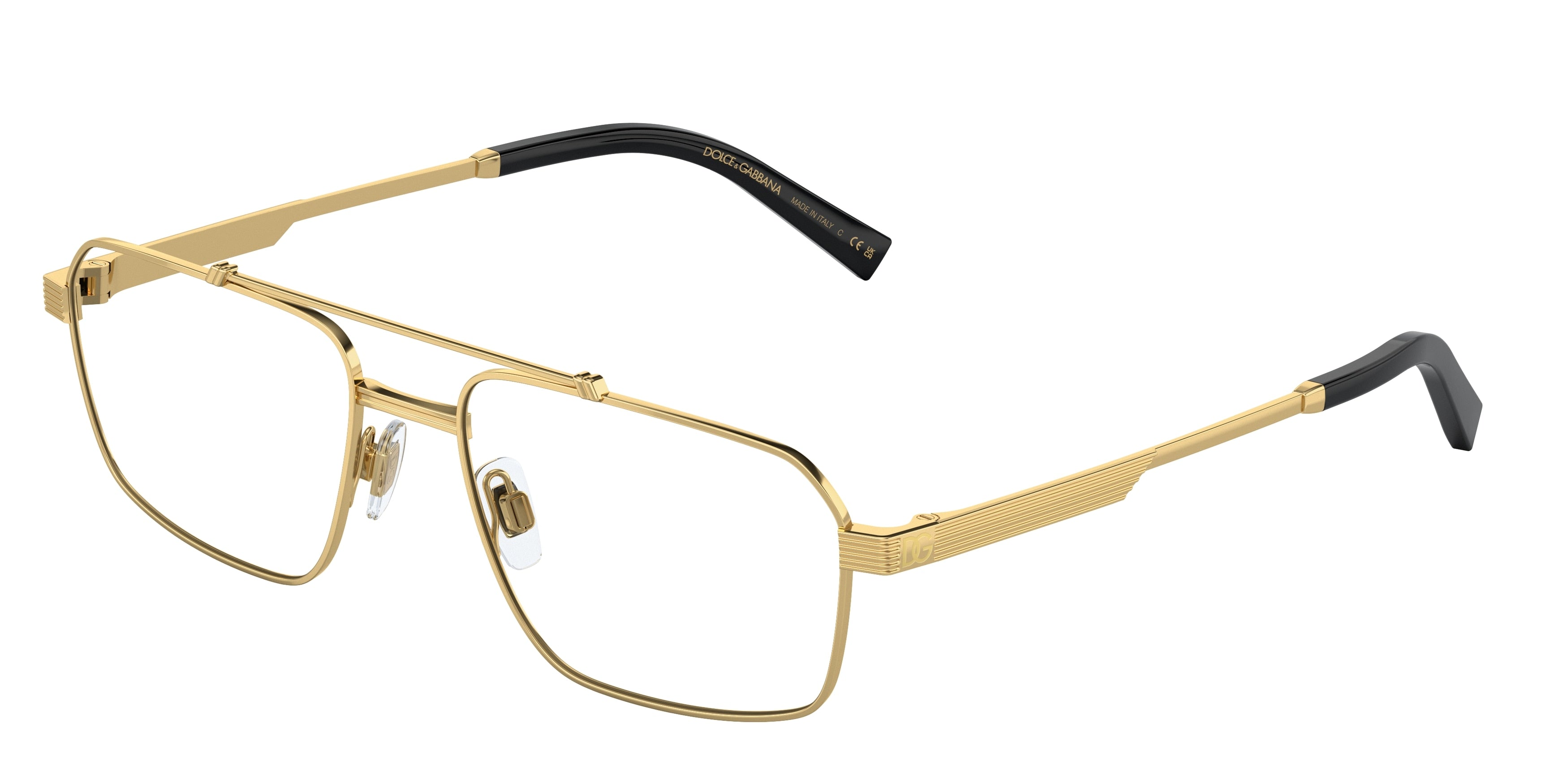 DOLCE & GABBANA DG1345 Rectangle Eyeglasses  02-Gold 56-145-18 - Color Map Gold