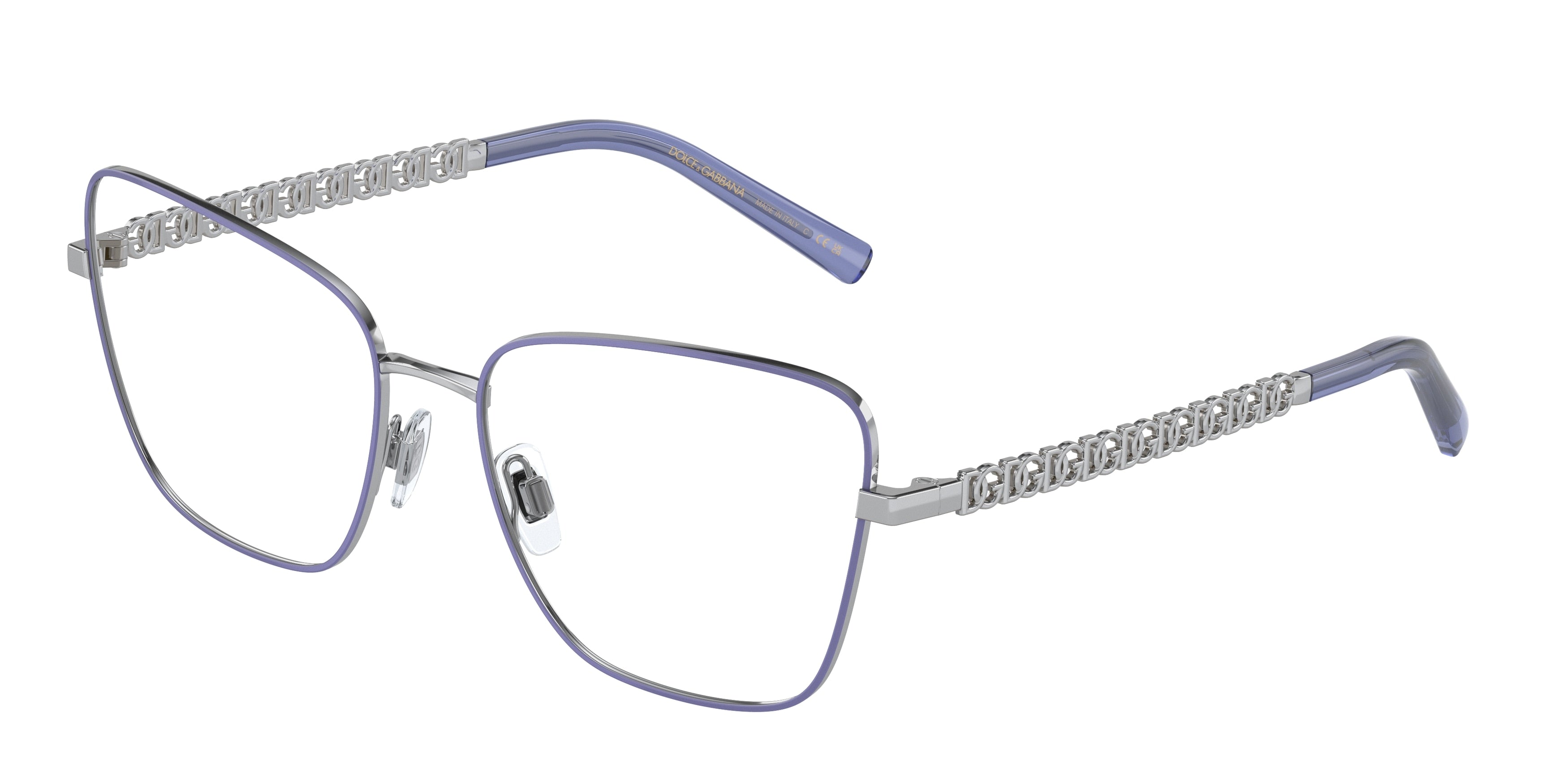 DOLCE & GABBANA DG1346 Butterfly Eyeglasses  1317-Silver/Matte Lillac 56-140-17 - Color Map Silver