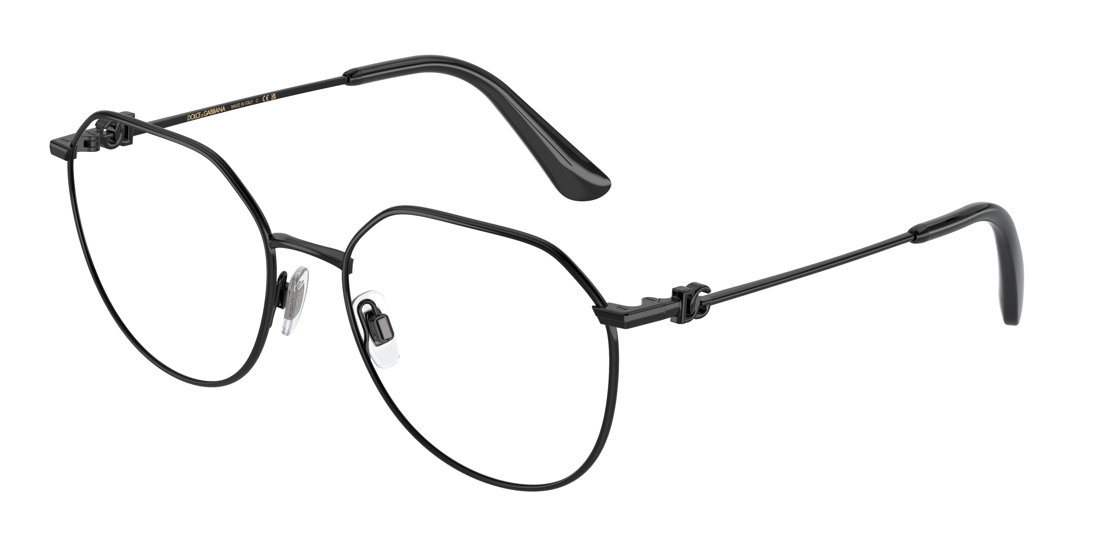 DOLCE & GABBANA DG1348 Phantos Eyeglasses  01-Black 56-145-18 - Color Map Black