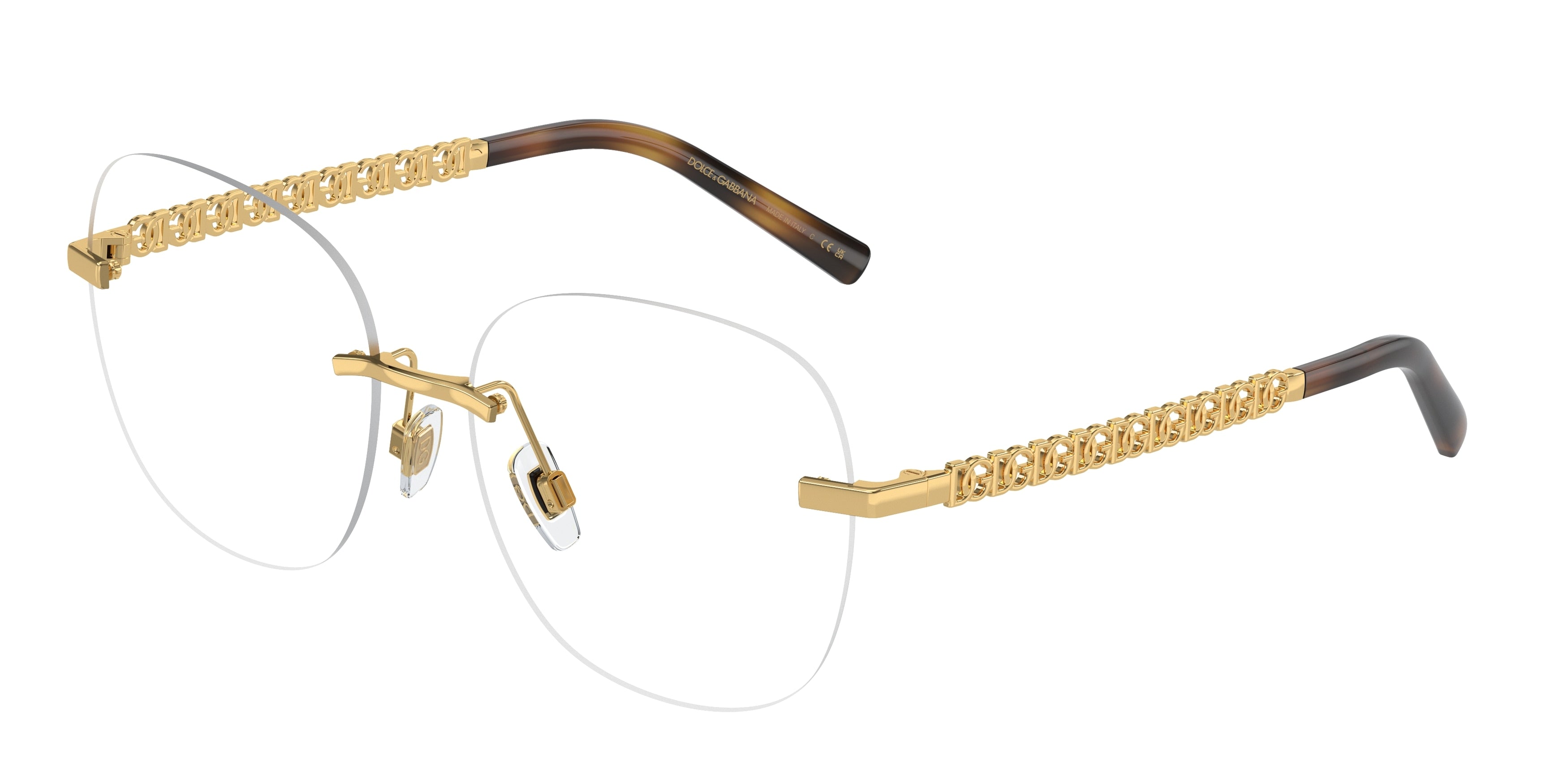 DOLCE & GABBANA DG1352 Phantos Eyeglasses  02-Gold 56-140-16 - Color Map Gold