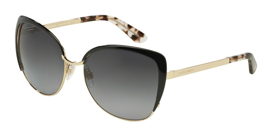 DOLCE & GABBANA SICILIAN TASTE DG2143 Butterfly Sunglasses  488/T3-PALE GOLD/BLACK 57-17-135 - Color Map black