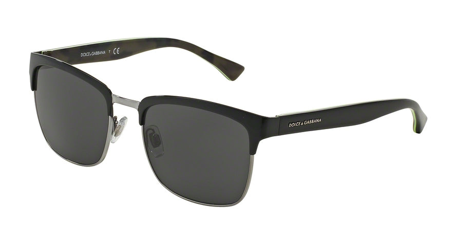 DOLCE & GABBANA DG2148 Square Sunglasses  127787-BLACK/GUNMETAL 54-19-140 - Color Map black