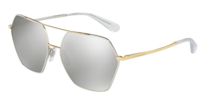 DOLCE & GABBANA DG2157 Irregular Sunglasses  13076G-SILVER/GOLD 59-15-140 - Color Map gold