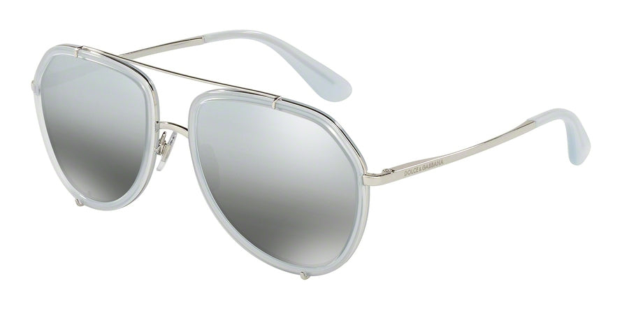 DOLCE & GABBANA DG2161 Pilot Sunglasses  05/88-OPAL AZURE/SILVER 55-18-140 - Color Map light blue