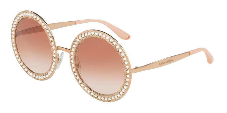 DOLCE & GABBANA DG2170B Round Sunglasses  129813-PINK GOLD 51-26-140 - Color Map gold