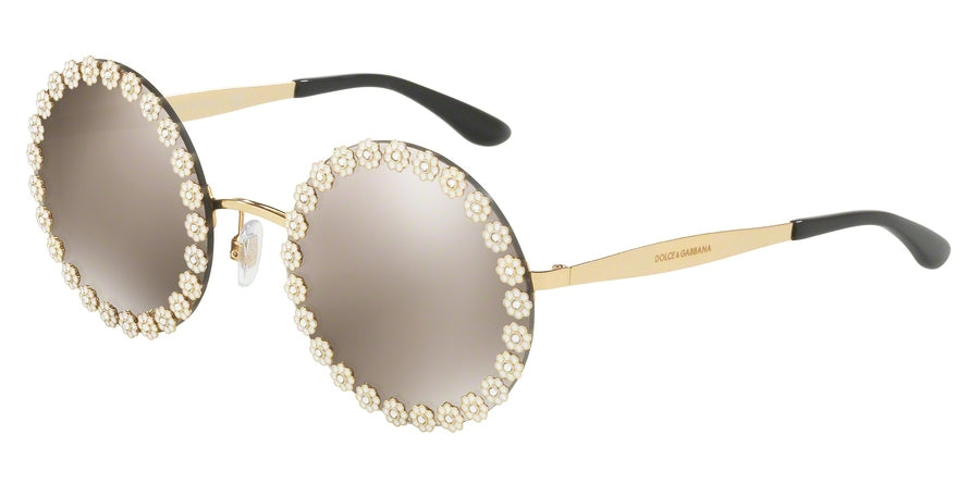 DOLCE & GABBANA DG2173B Round Sunglasses  02/5A-GOLD 56-21-140 - Color Map gold