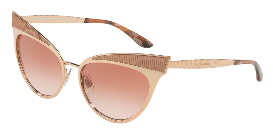 DOLCE & GABBANA DG2178 Cat Eye Sunglasses  129813-PINK GOLD 57-17-145 - Color Map gold