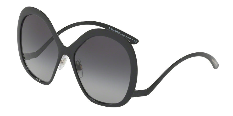 DOLCE & GABBANA DG2180 Irregular Sunglasses  01/8G-BLACK 57-17-130 - Color Map black