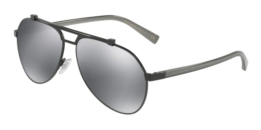 DOLCE & GABBANA DG2189 Pilot Sunglasses  01/6G-MATTE GUNMETAL/BLACK 61-14-140 - Color Map black