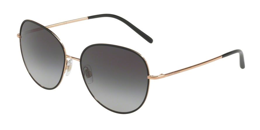 DOLCE & GABBANA DG2194 Irregular Sunglasses  12968G-MATTE BLACK/PINK GOLD 58-16-140 - Color Map black