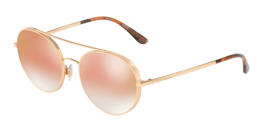 DOLCE & GABBANA DG2199 Round Sunglasses  12986F-PINK GOLD 52-18-140 - Color Map gold