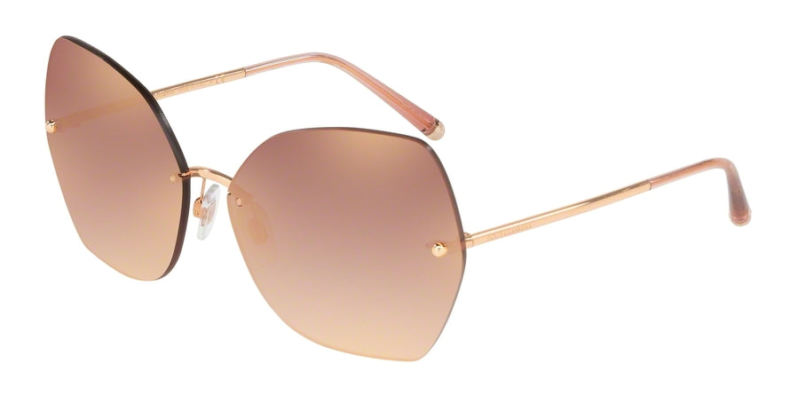 DOLCE & GABBANA DG2204 Butterfly Sunglasses  12986F-PINK GOLD 64-14-140 - Color Map pink
