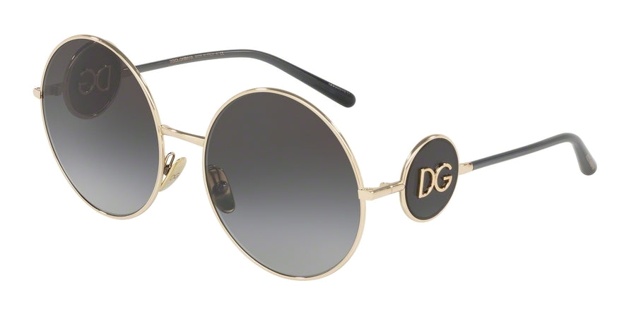 DOLCE & GABBANA DG2205 Round Sunglasses  488/8G-PALE GOLD 59-18-140 - Color Map gold