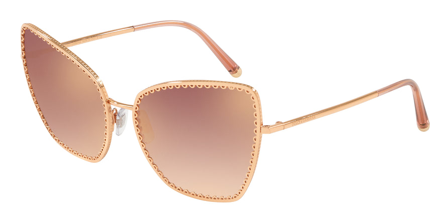 DOLCE & GABBANA DG2212 Cat Eye Sunglasses  12986F-PINK GOLD 61-17-140 - Color Map gold