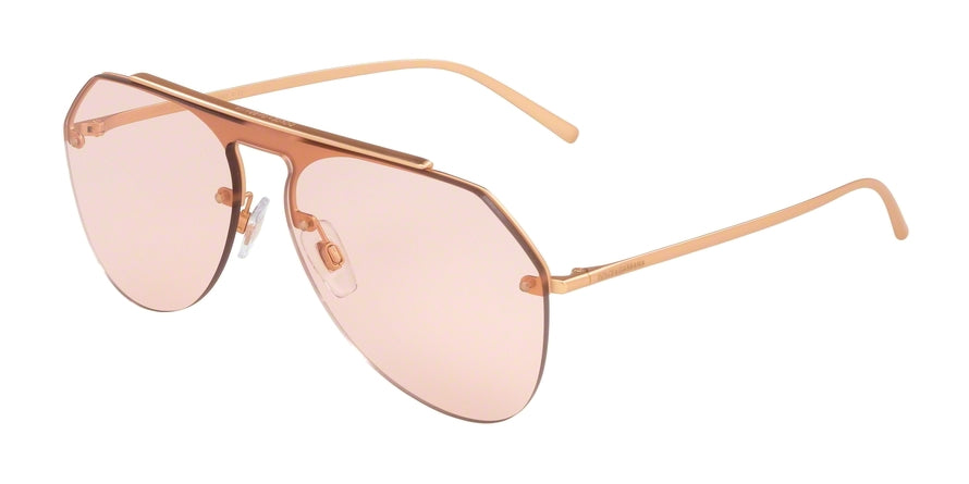 DOLCE & GABBANA DG2213 Pilot Sunglasses  1330/5-MATTE ROSE GOLD 34-134-145 - Color Map gold