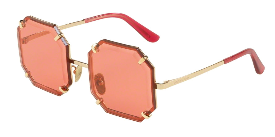 DOLCE & GABBANA DG2216 Square Sunglasses  02/84-GOLD 55-20-140 - Color Map gold
