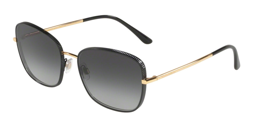DOLCE & GABBANA DG2223 Square Sunglasses  13128G-BLACK/GOLD 58-18-140 - Color Map black