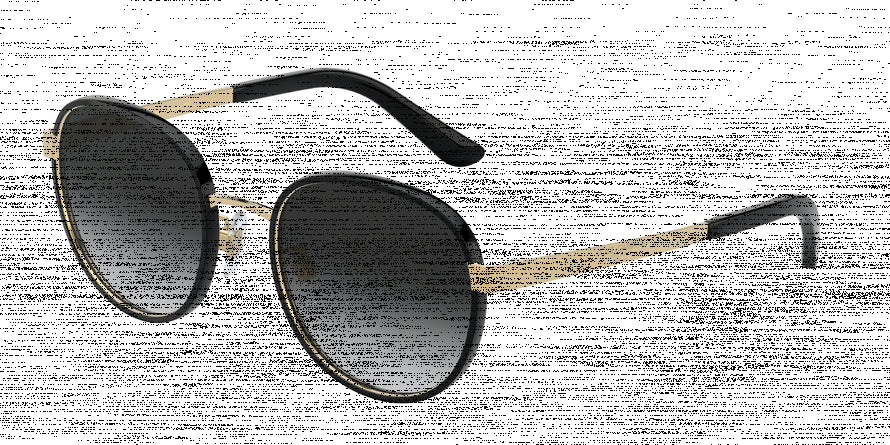 DOLCE & GABBANA DG2227J Round Sunglasses  02/8G-BLACK/GOLD 52-20-140 - Color Map black