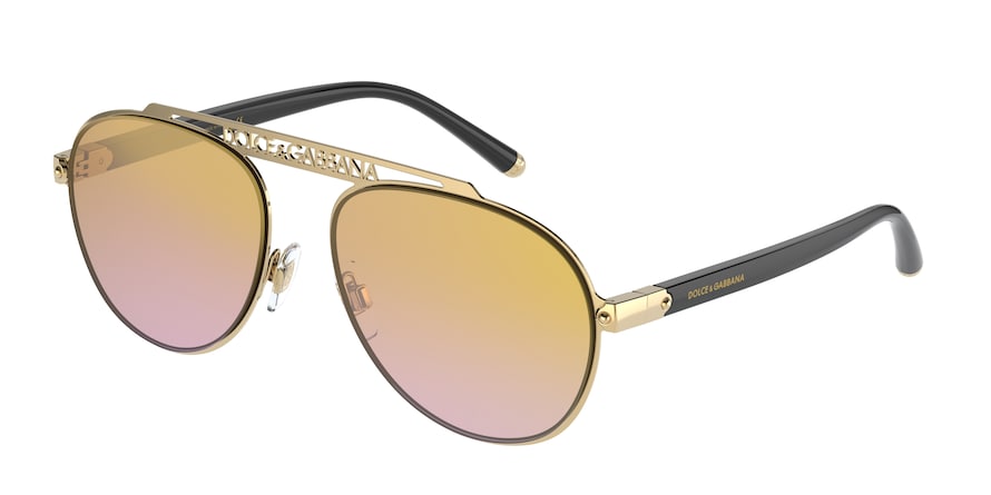 DOLCE & GABBANA DG2235 Pilot Sunglasses  02/A7-GOLD 57-16-140 - Color Map gold