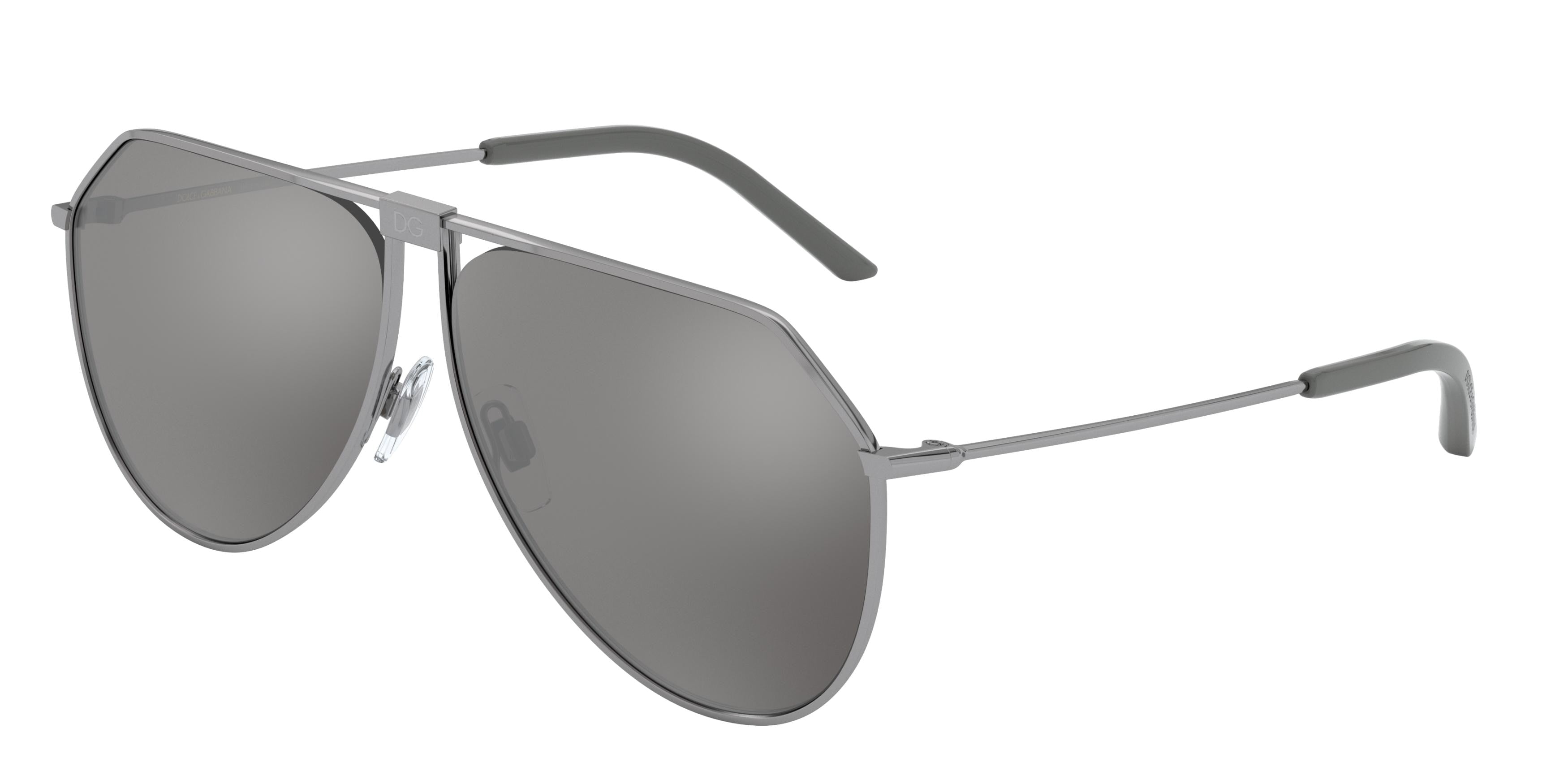 DOLCE & GABBANA DG2248 Pilot Sunglasses  04/6G-Gunmetal 62-145-11 - Color Map Grey
