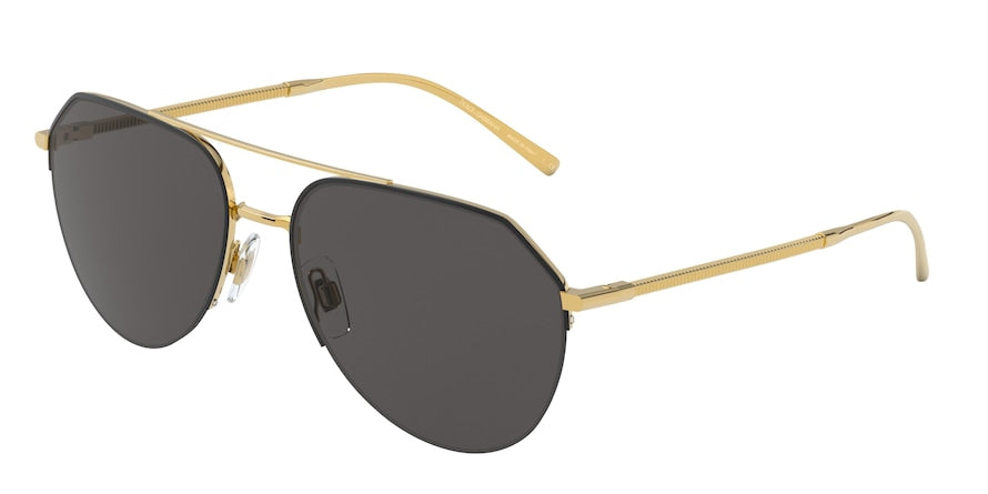 DOLCE & GABBANA DG2249 Pilot Sunglasses  126887-GOLD/MATTE BLACK 60-18-145 - Color Map black