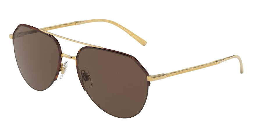 DOLCE & GABBANA DG2249 Pilot Sunglasses  134373-GOLD/HAVANA 60-18-145 - Color Map havana