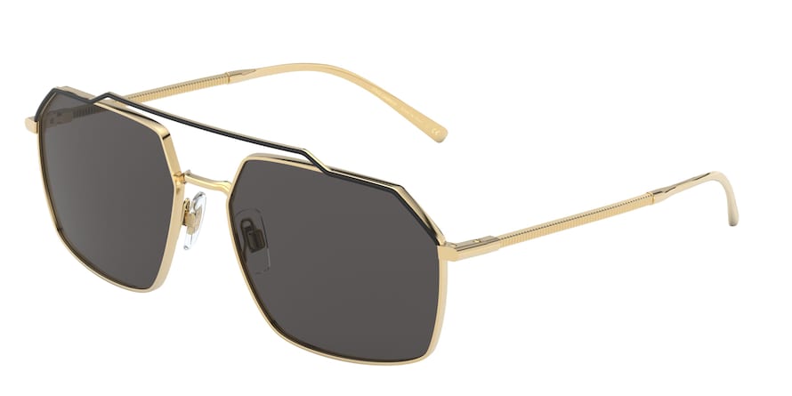 DOLCE & GABBANA DG2250 Square Sunglasses  126887-GOLD/MATTE BLACK 59-17-145 - Color Map black