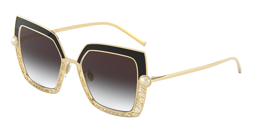 DOLCE & GABBANA DG2251H Square Sunglasses  13348G-GOLD/BLACK 51-19-145 - Color Map black