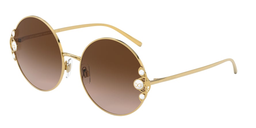 DOLCE & GABBANA DG2252H Round Sunglasses  02/13-GOLD 59-18-145 - Color Map gold